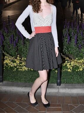 Retro 50s Style Polka Dot Fit and Flare Dress